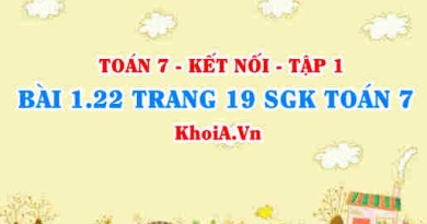 Bài 1.22 trang 19 SGK Toán 7 tập 1 Kết nối tri thức